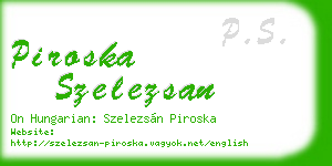 piroska szelezsan business card