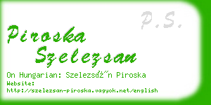 piroska szelezsan business card